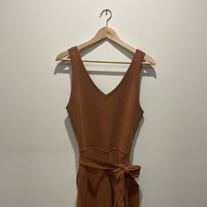 Lululemon Ease Of It All V Neck jumpsuit. Size 6. Butternut Brown.
